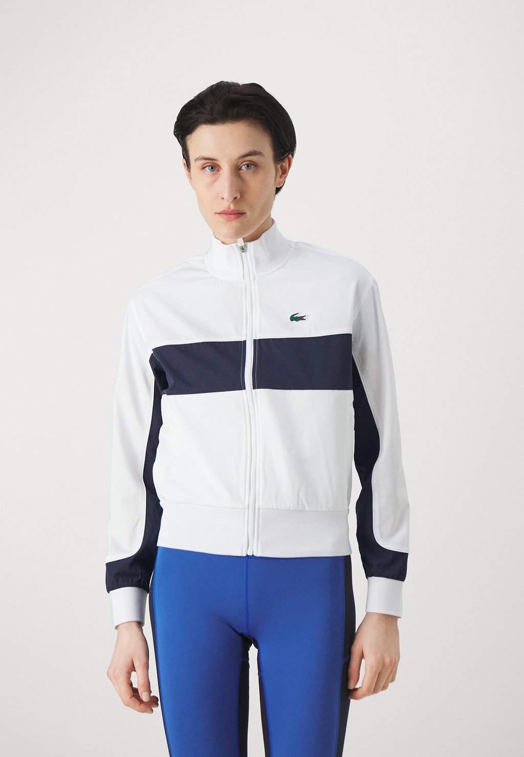 Куртка тренировочная ACTIVE Lacoste Sport, цвет blanc/bleu marine