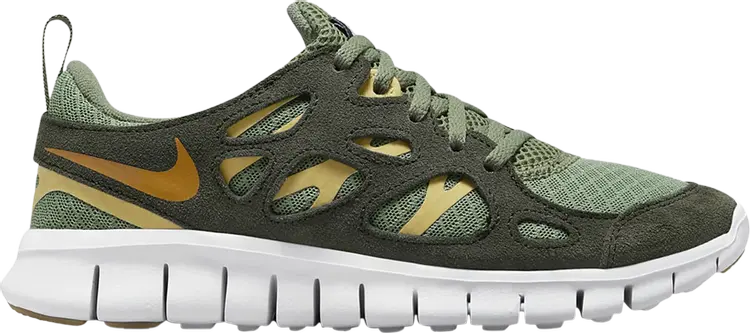 

Кроссовки Nike Free Run 2 GS 'Oil Green Wheat Gold', зеленый