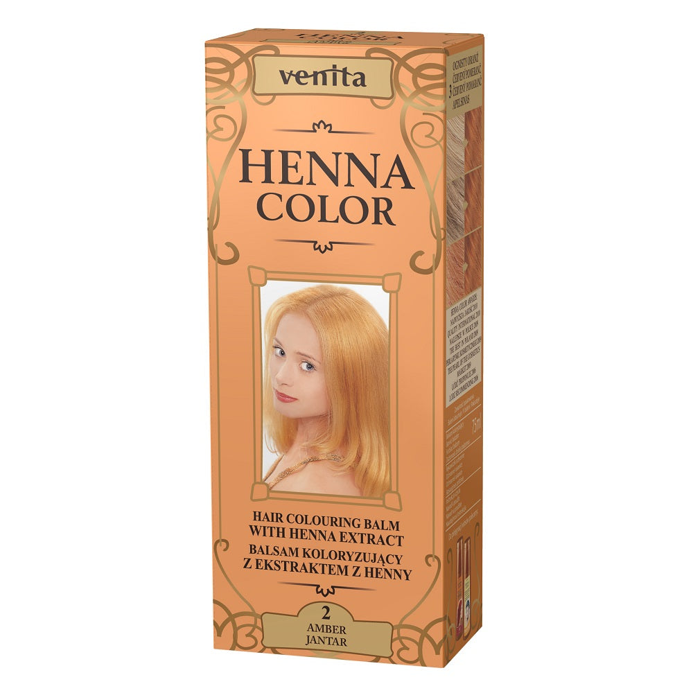 цена Venita Окрашивающий бальзам Henna Color с экстрактом хны 2 Jantar 75мл