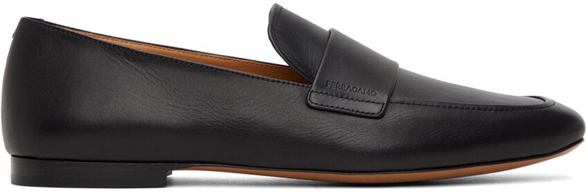 

Черные лоферы с седлом Ferragamo, Черный