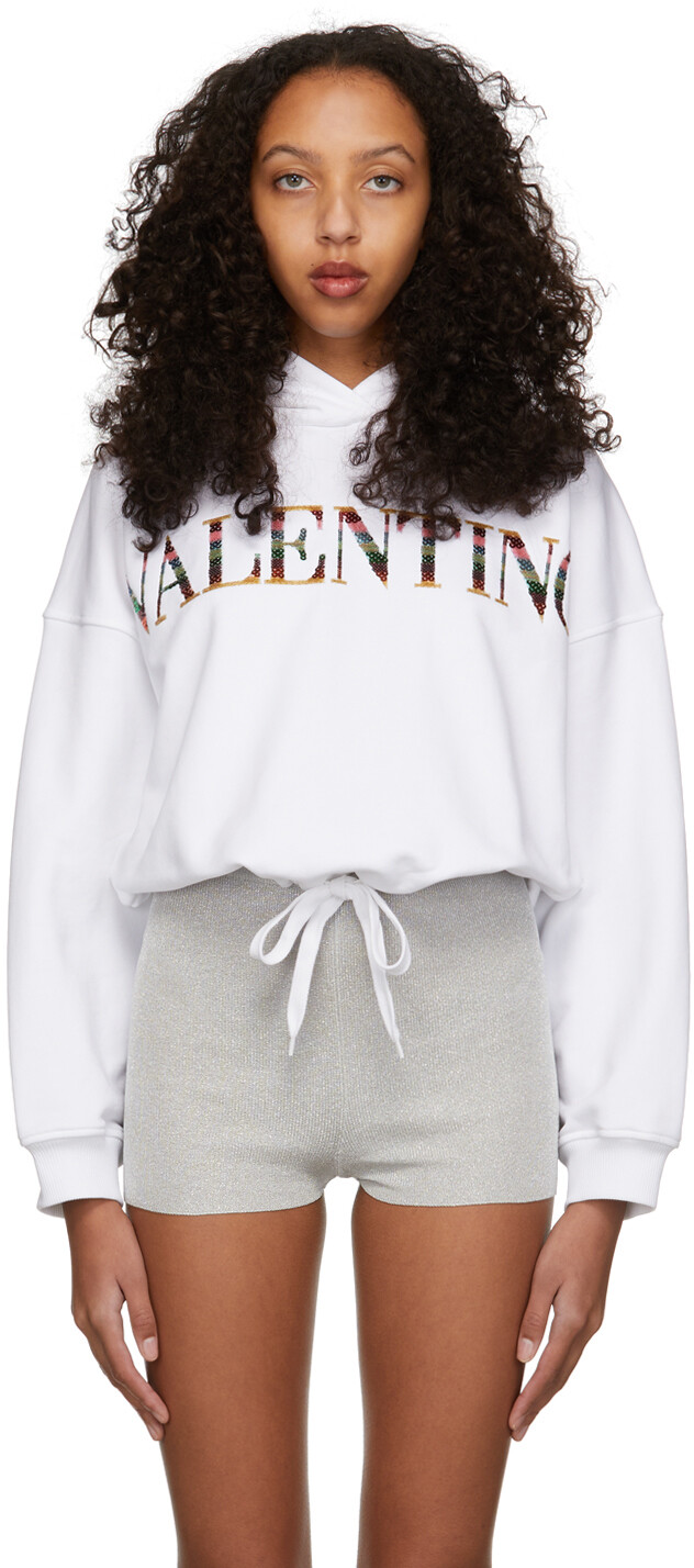 

Белая толстовка с вышитым логотипом Valentino, Белый, Белая толстовка с вышитым логотипом Valentino