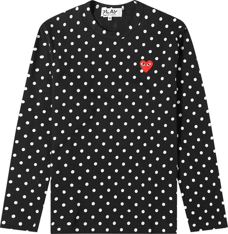 

Футболка Comme des Garçons PLAY Polka Dot T-Shirt 'Black/White', черный