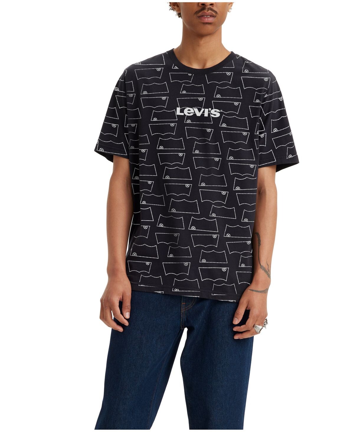 

Мужская футболка свободного кроя с коротким рукавом и круглым вырезом Levi's