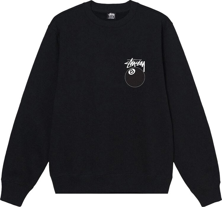 Толстовка Stussy 8 Ball Crew 'Black', черный