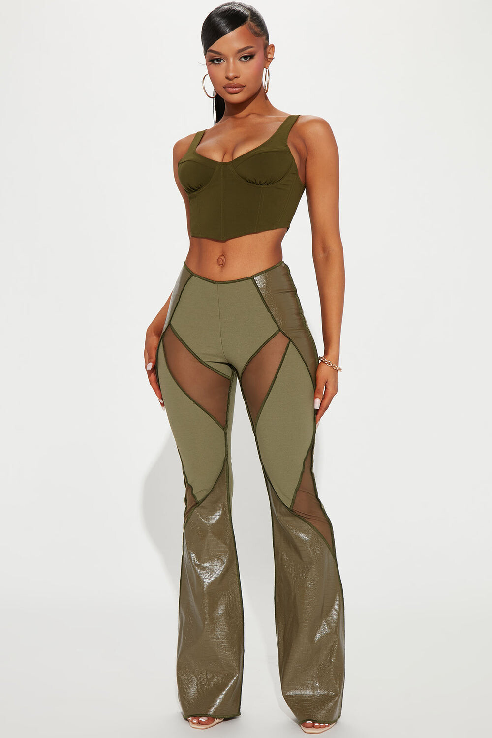 

Брюки Fashion Nova P3299, оливковый