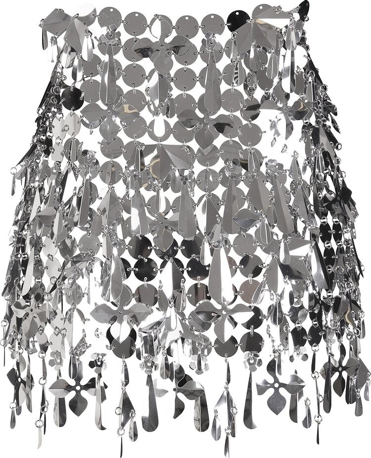 

Юбка Paco Rabanne Jupe Mini Skirt 'Silver', серебряный