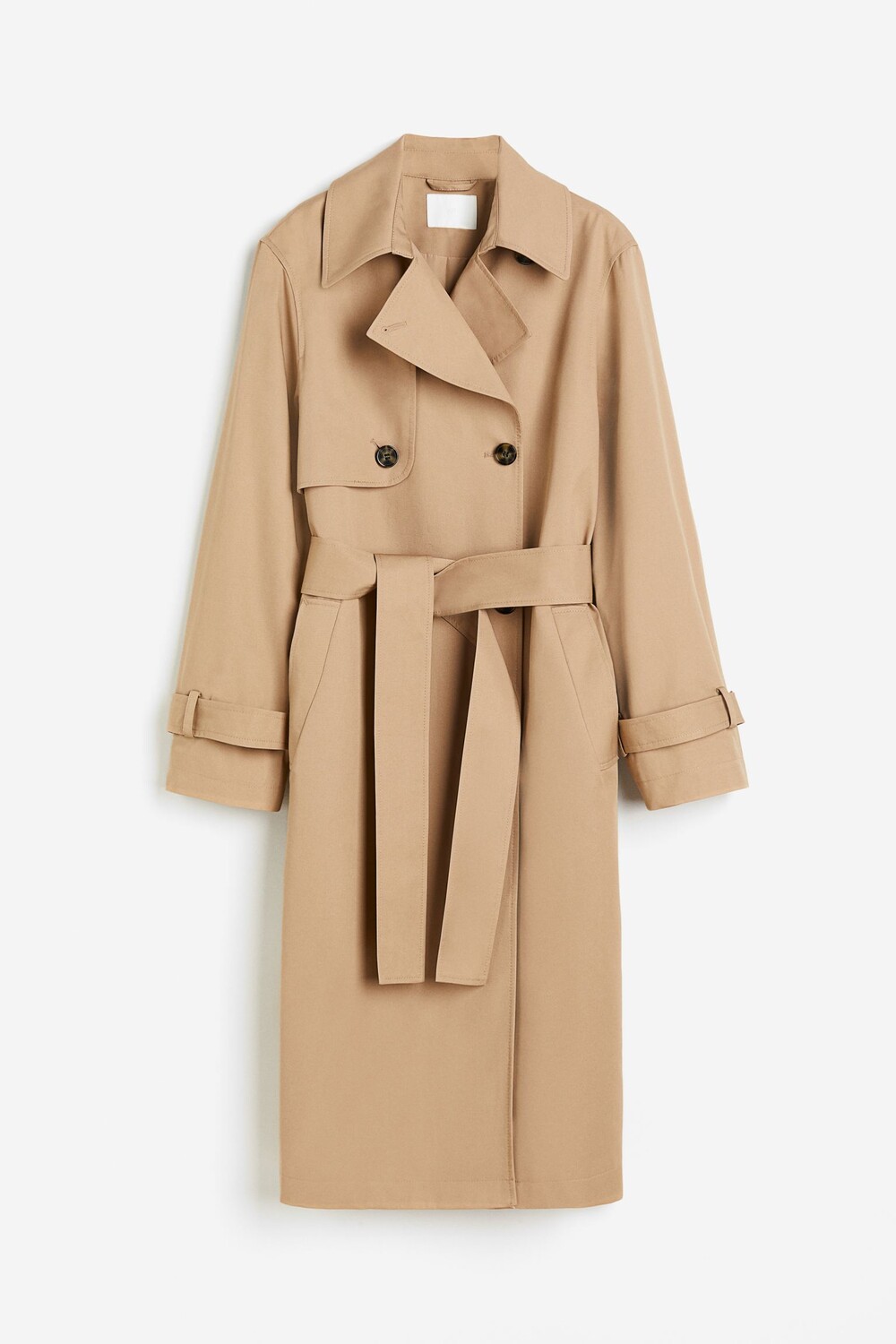 

Тренч H&M Cotton Twill, бежевый