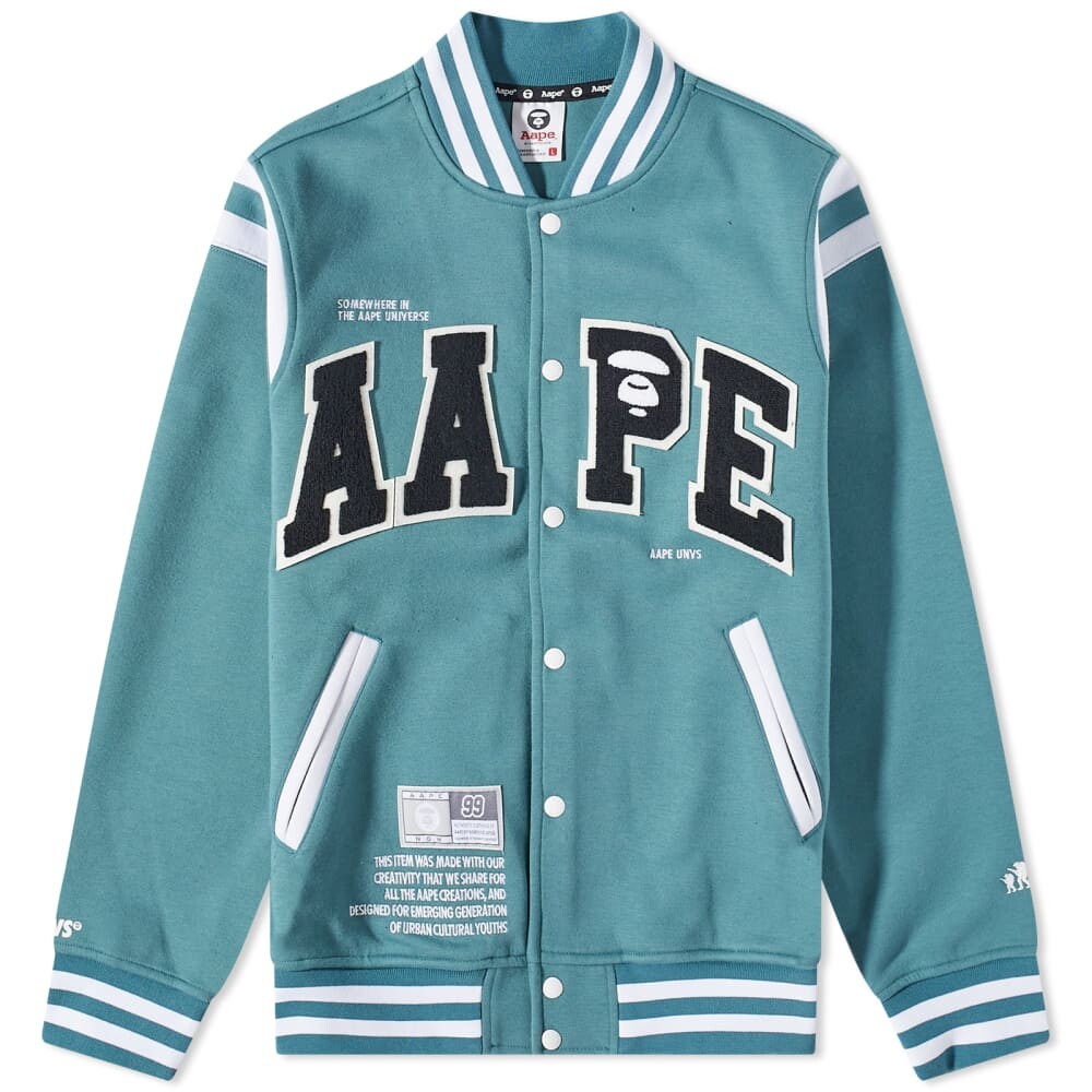

Бейсбольная куртка с логотипом APE Varsity AAPE by A Bathing Ape, Синий