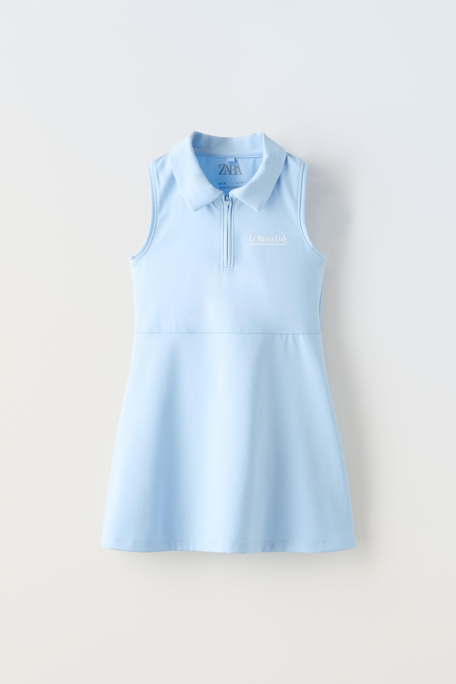 Платье спортивное Zara Zip Up Polo, голубой кардиган zara zip up морской синий