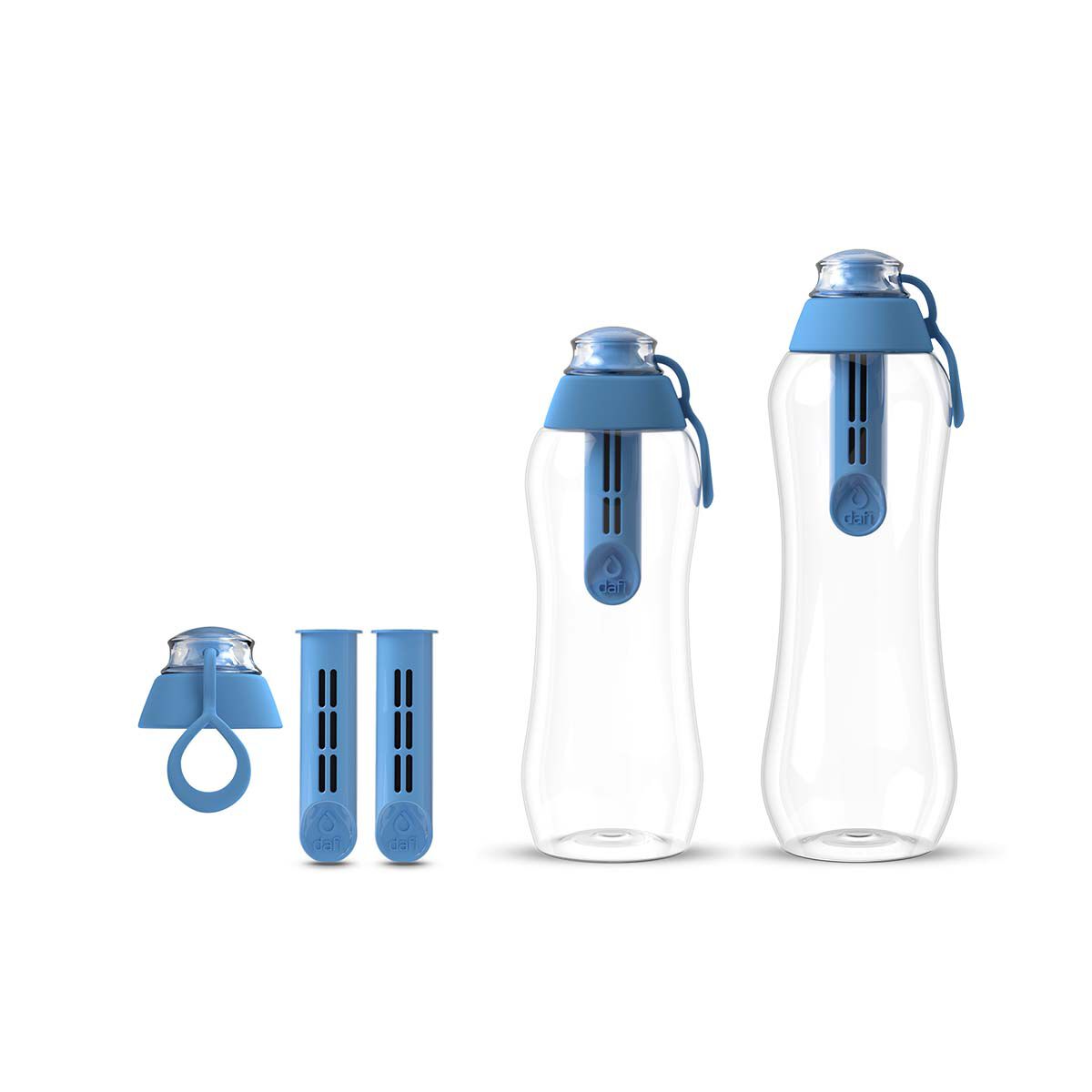 цена Набор из бутылок с угольным фильтром Dafi Soft, 5 предметов, синий