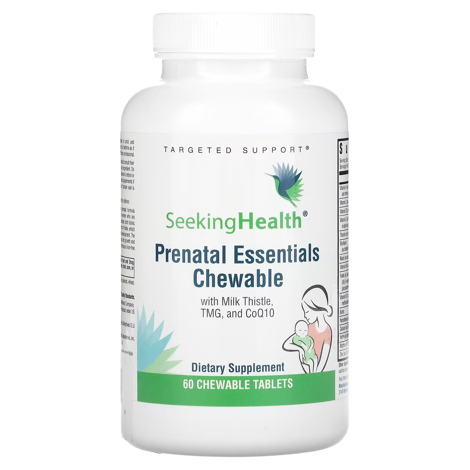 

Seeking Health, Prenatal Essentials, жевательные таблетки для беременных, с расторопшей, триметилглицином и коэнзимом Q10, 60 жевательных таблеток