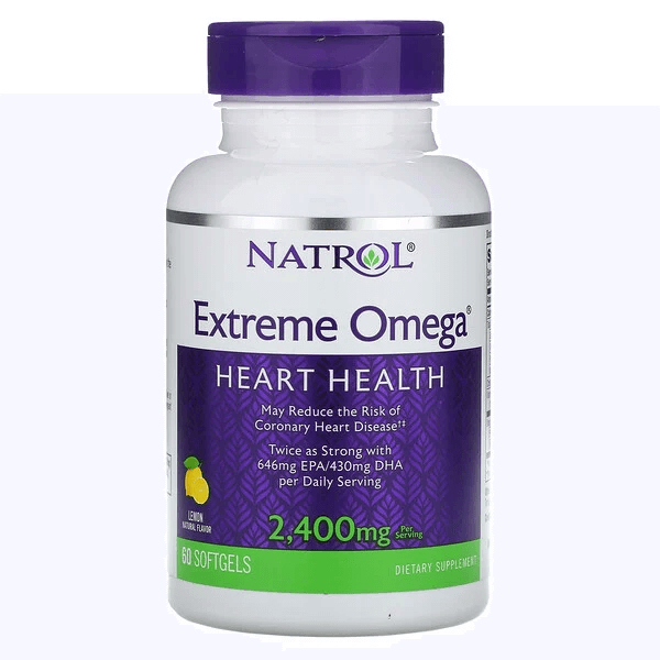 Extreme Omega, со вкусом лимона, 2400 мг, 60 мягких желатиновых капсул, Natrol
