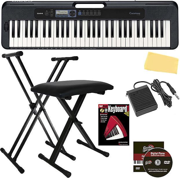 

Casio Casiotone CT-S300 61-клавишная портативная цифровая клавиатура - темно-синий с подставкой CT-S300-COMBO-STD