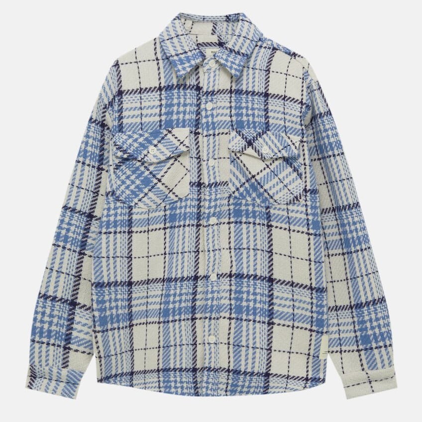 

Рубашка Pull&Bear Rustic Check, белый/голубой