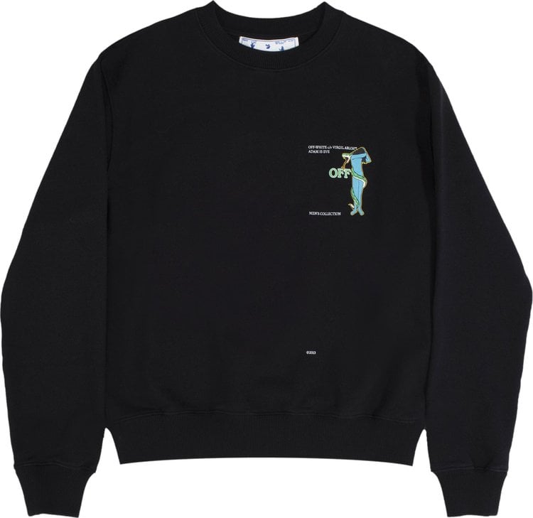 Толстовка Off-White Adam Is Eve Slim Crewneck 'Black/White', черный - фото