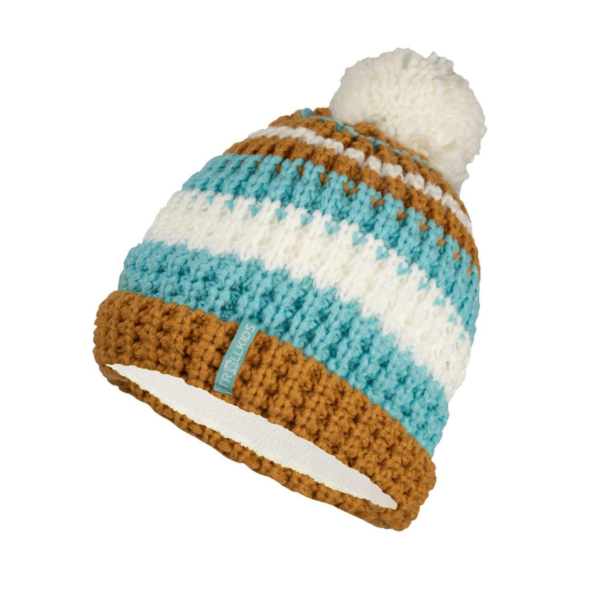 Шапка Trollkids Hallingdal, коричневый / голубой шапка demix коричневый размер без размера