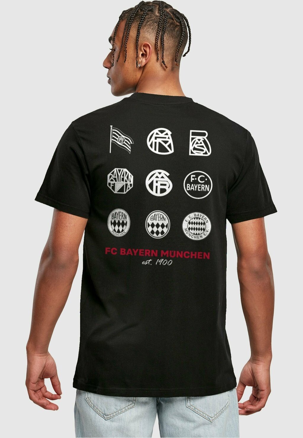 Футболка с принтом History Round Neck Logo FC Bayern München, черный