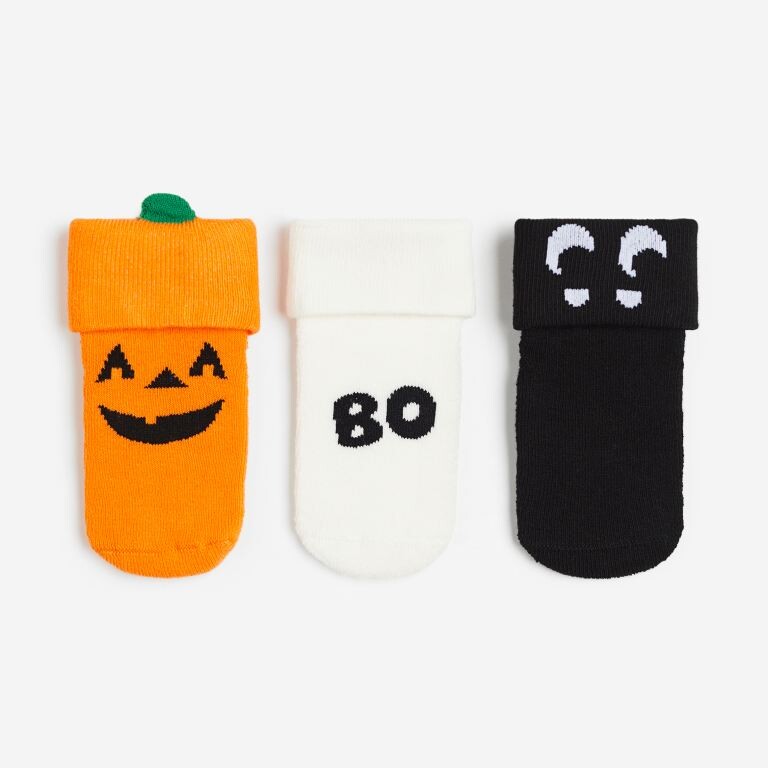 

Набор из 3 пар носков H&M Pumpkin Terry, оранжевый/белый/черный