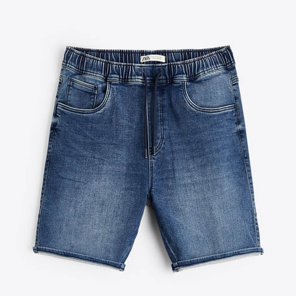 

Шорты Zara Soft Denim Bermuda, синий