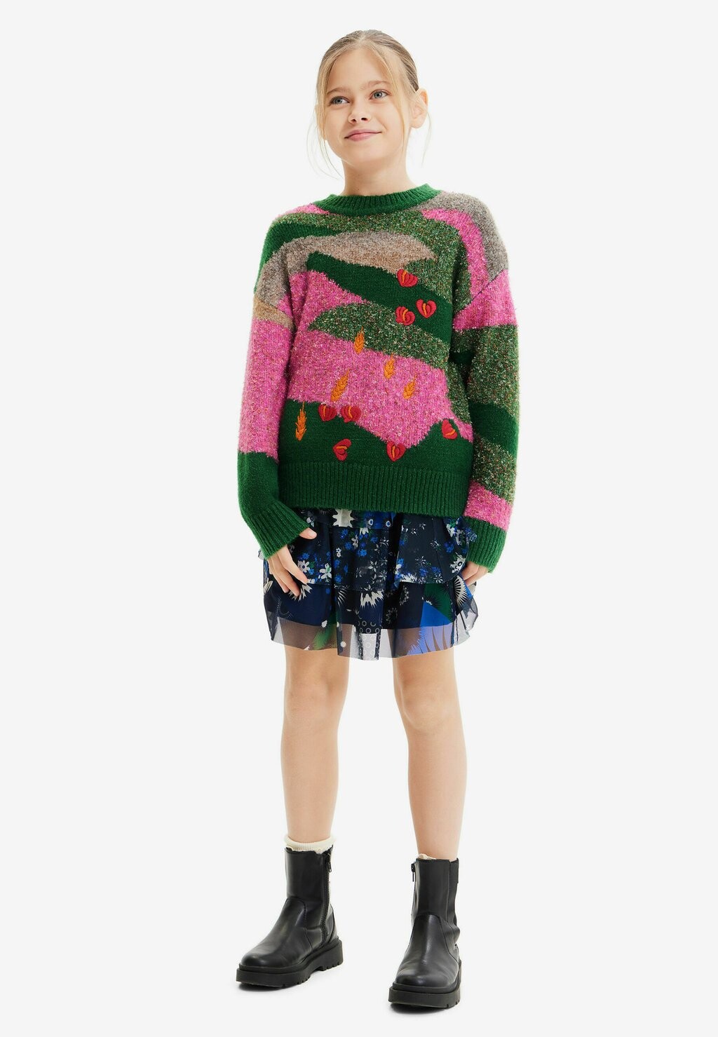 

Свитер Embroidered Jacquard Desigual, мультиколор