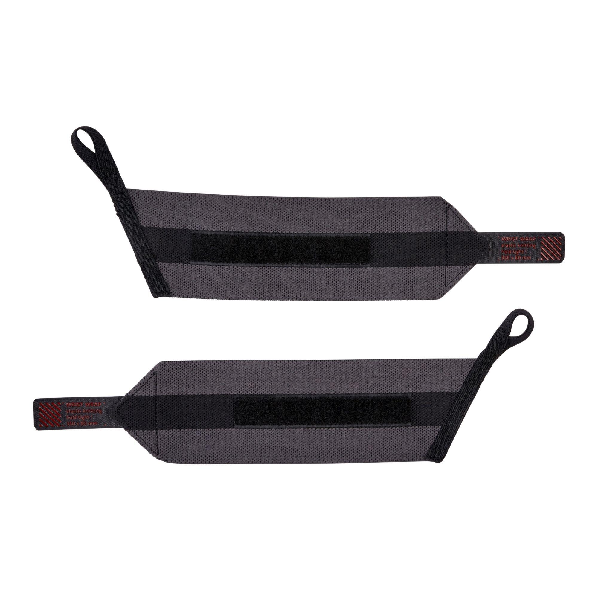 Повязки на запястья Fitness Wristwrap тёмно-серые DOMYOS, углерод серый
