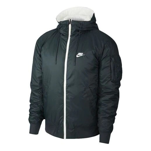

Куртка Nike Sportswear Windrunner Reversible Logo hooded, белый/черный/зеленый