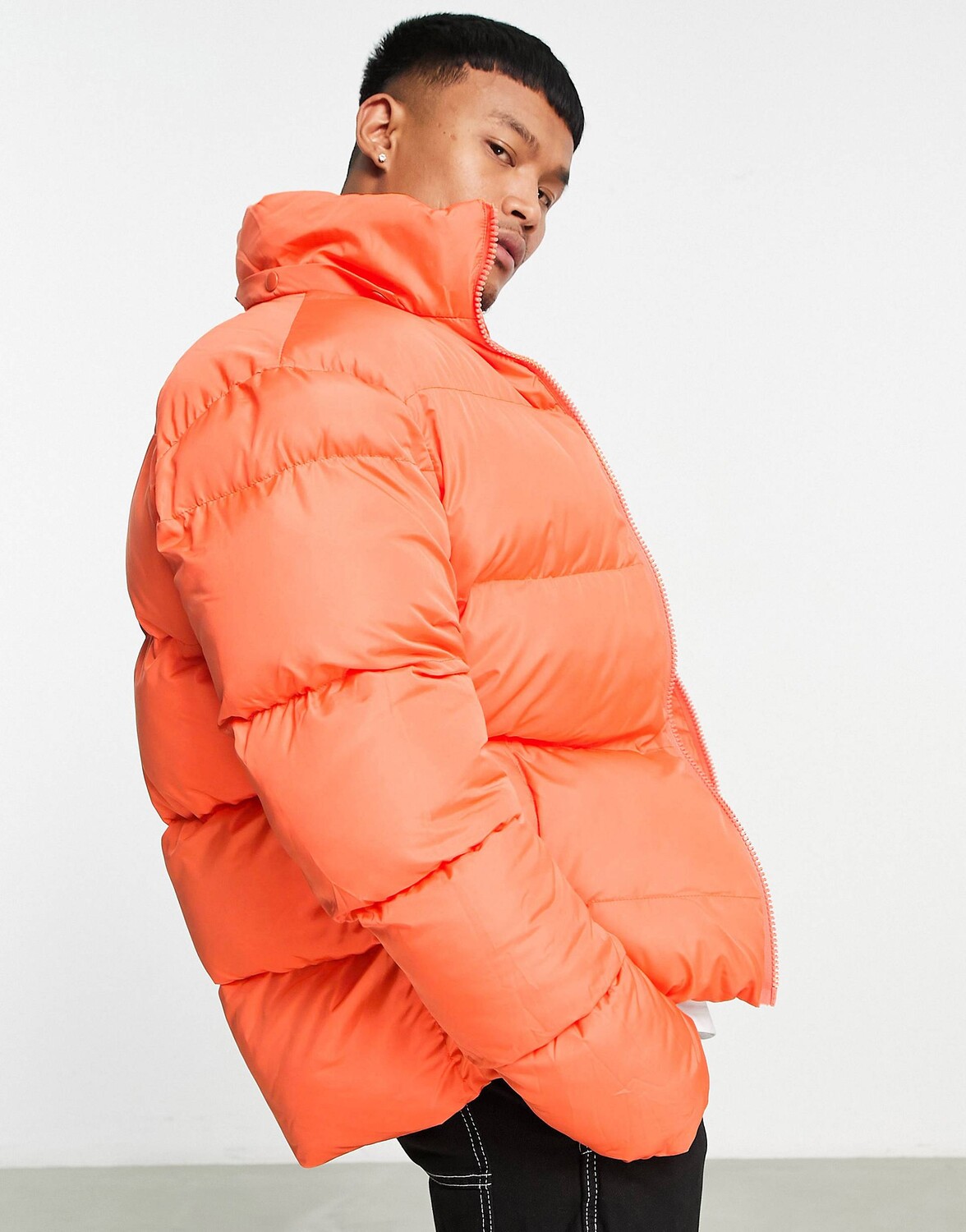 

Оранжевая пуховая куртка со съемным капюшоном ASOS DESIGN