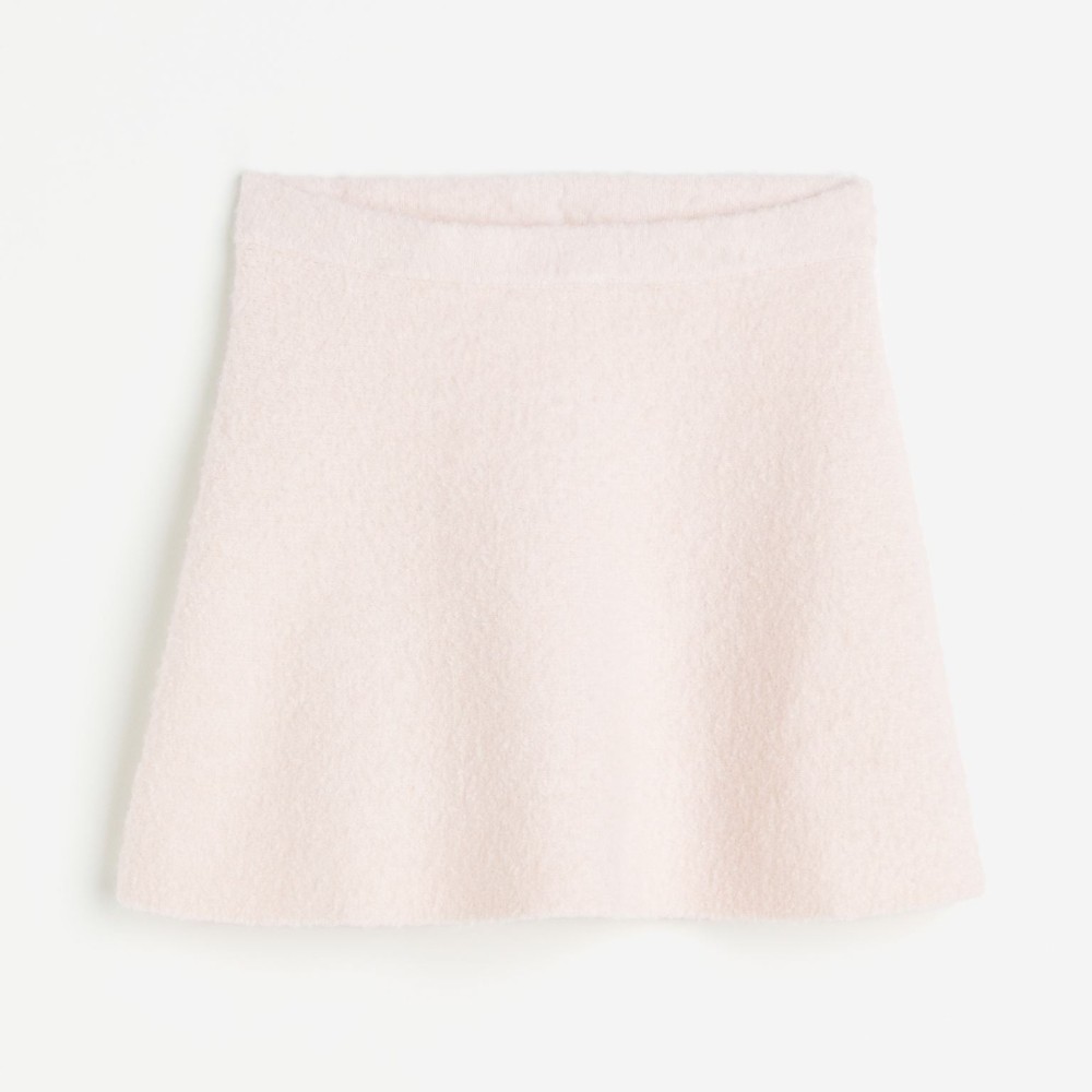 Юбка H&M Knit A-line Mini, светло-розовый