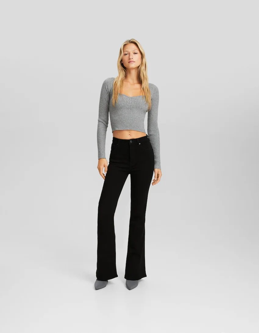 

Джинсы Bershka Flared, чёрный