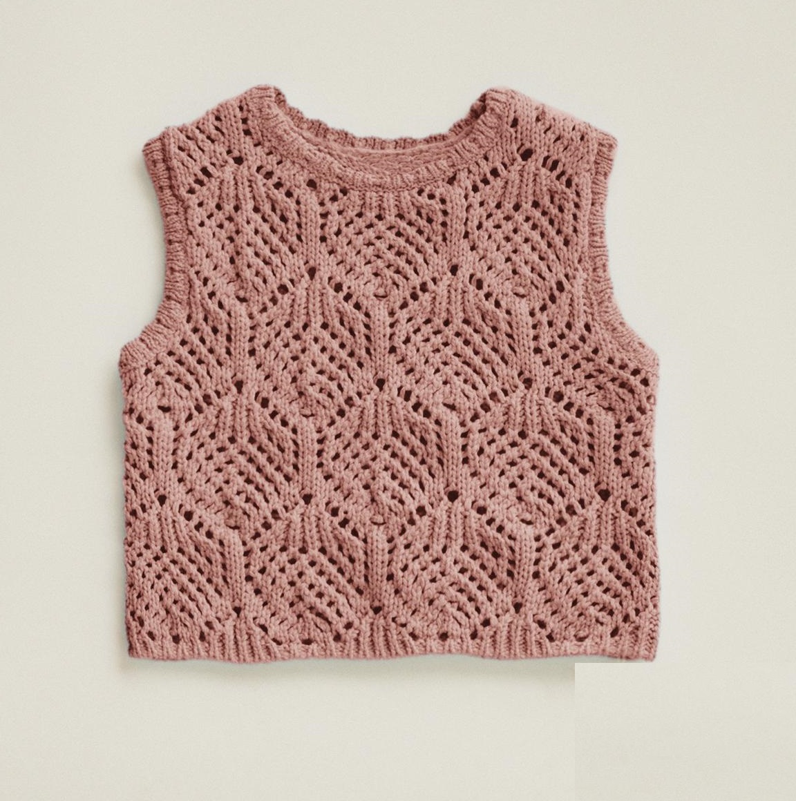Жилет Zara Timelesz Open-knit, темно-розовый