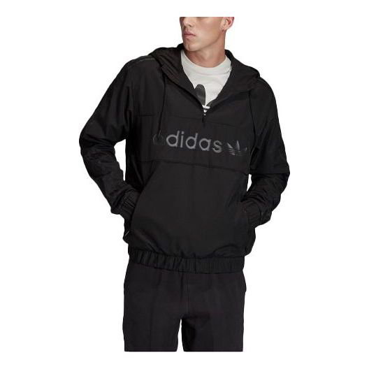 Куртка Adidas Solid Color Logo Pattern Printing Cardigan Hooded Black, Черный