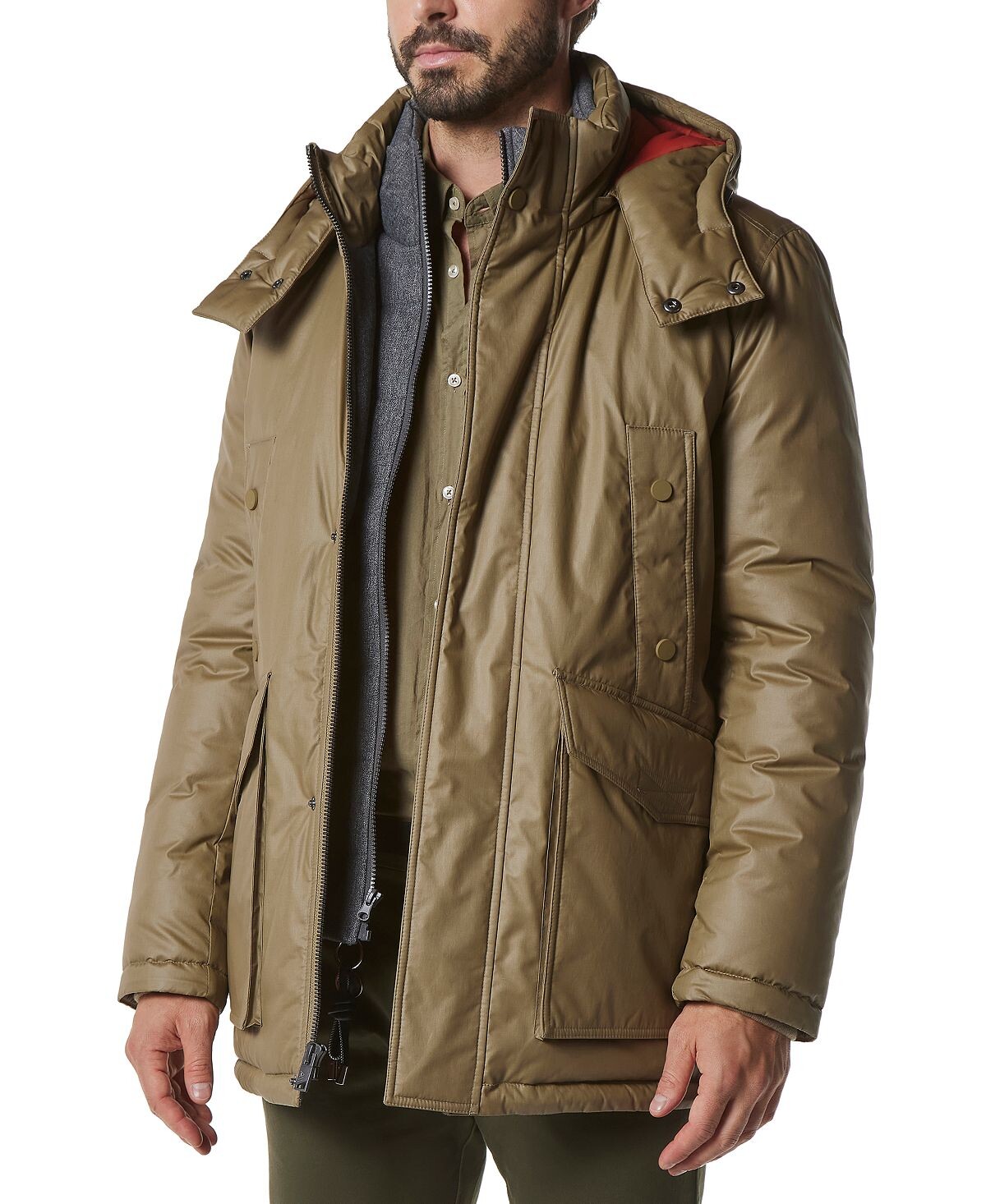

Мужская парка oxley tumbled resin parka Marc New York, Коричневый