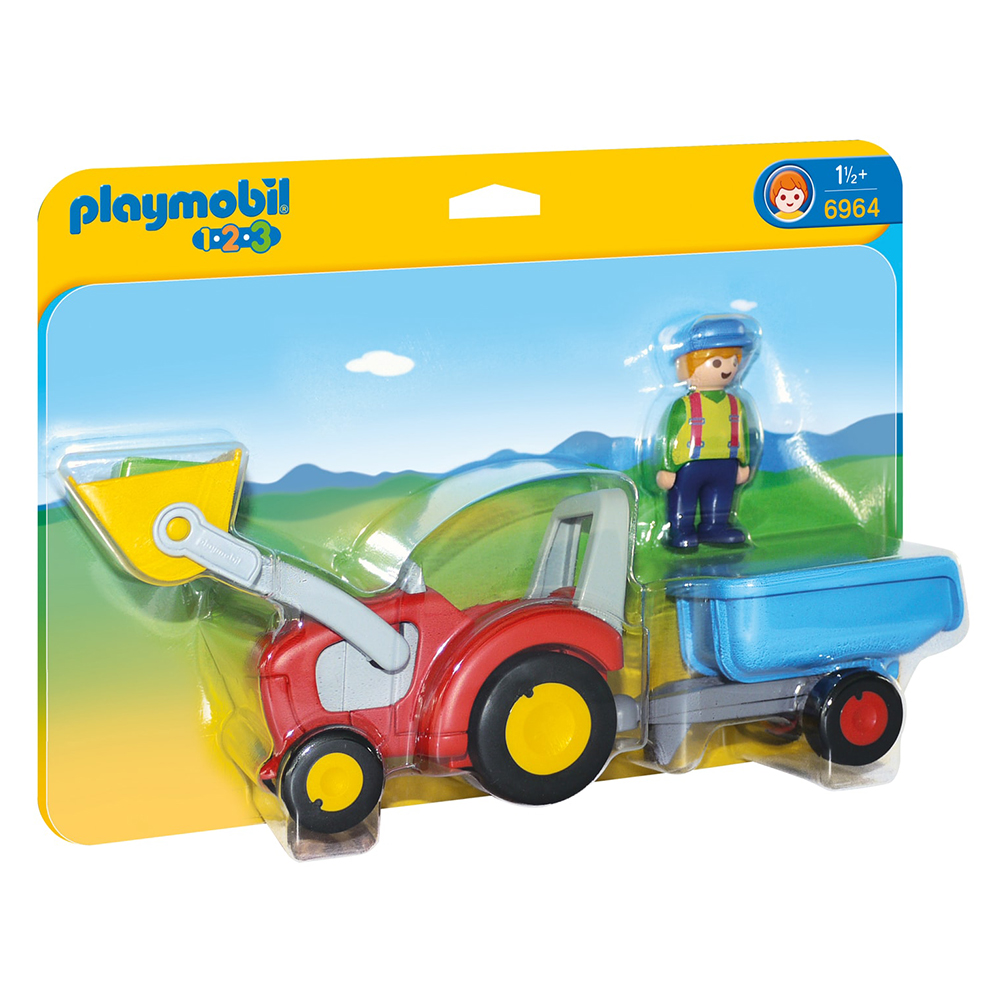 Конструктор Playmobil 1.2.3 Tractor with Trailer - фото