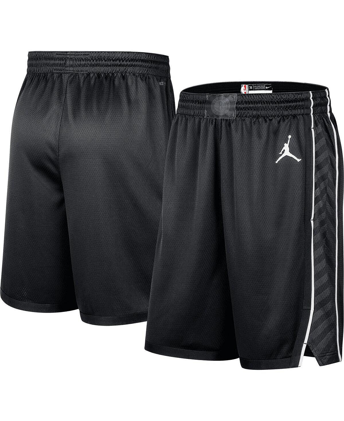

Мужские брендовые черные шорты brooklyn nets 2022/2023 statement edition swingman performance shorts Jordan, черный