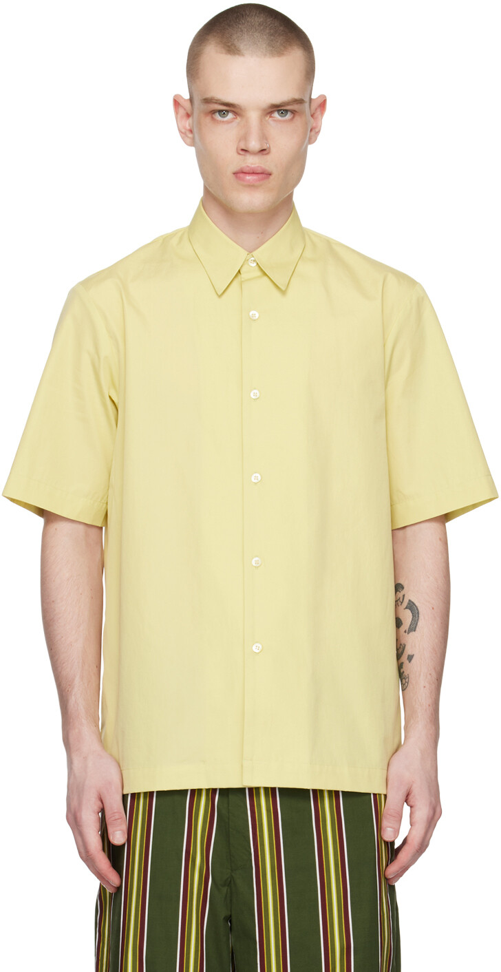 

Желтая рубашка с расклешенным воротником Dries Van Noten