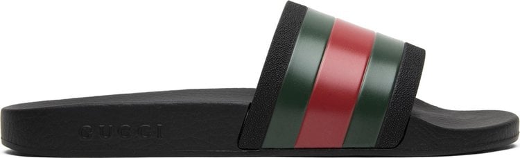 Сандалии Gucci Pursuit 72 Rubber Slide Black, черный - фото