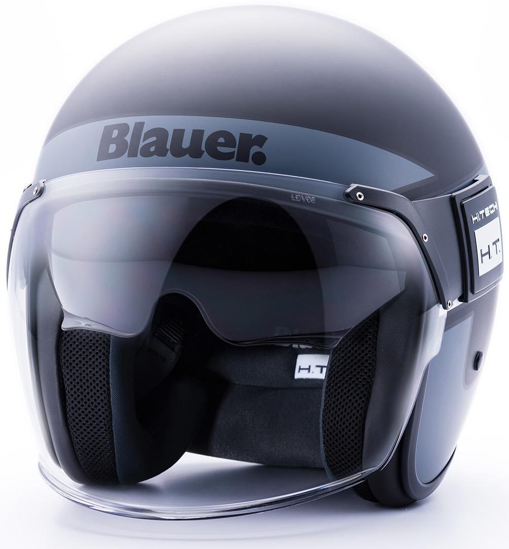 Реактивный шлем Blauer POD Stripes со съемной подкладкой, черный/титановый