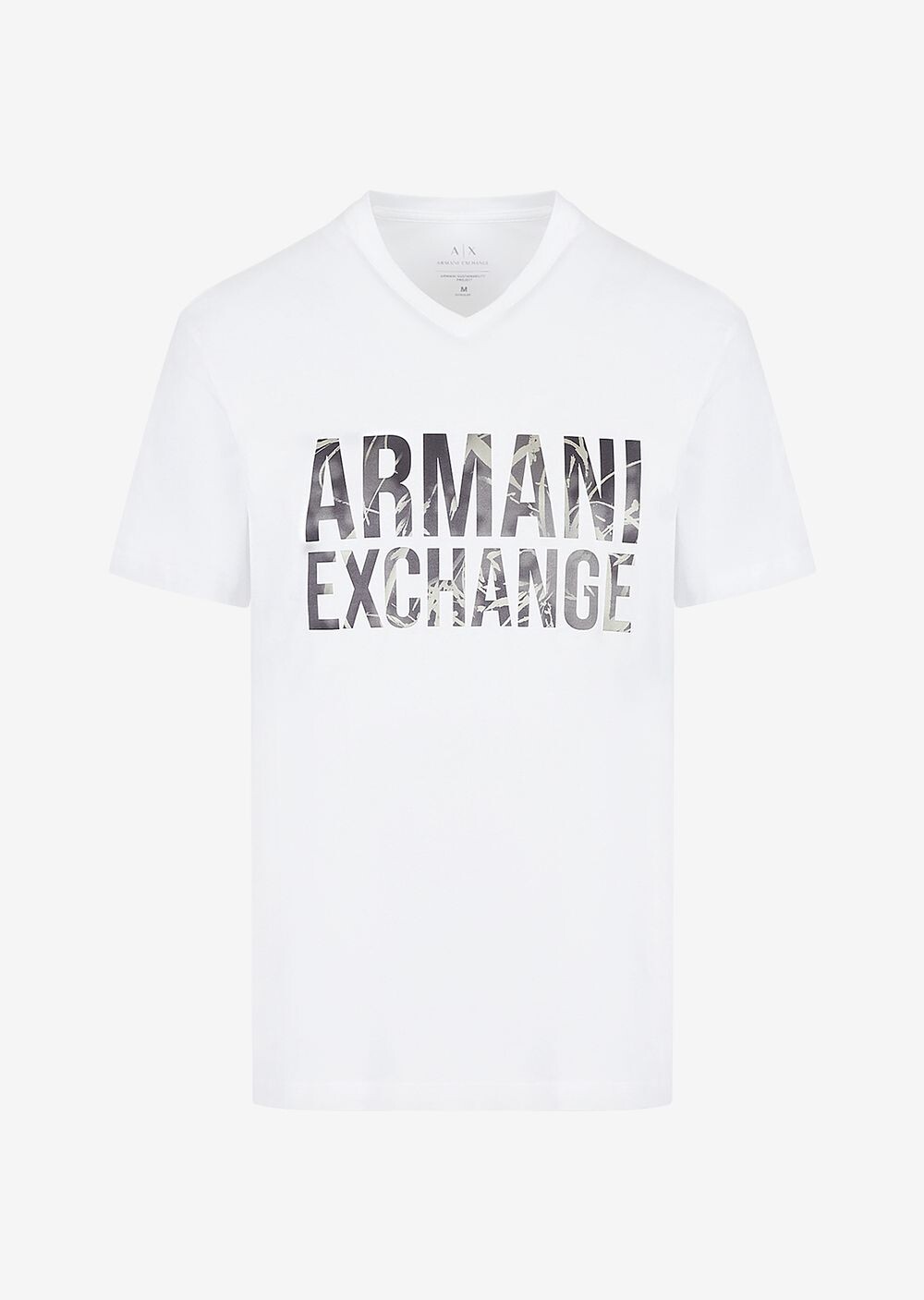 

Футболка классического кроя из органического джерси и хлопка с логотипом Armani Exchange, белый