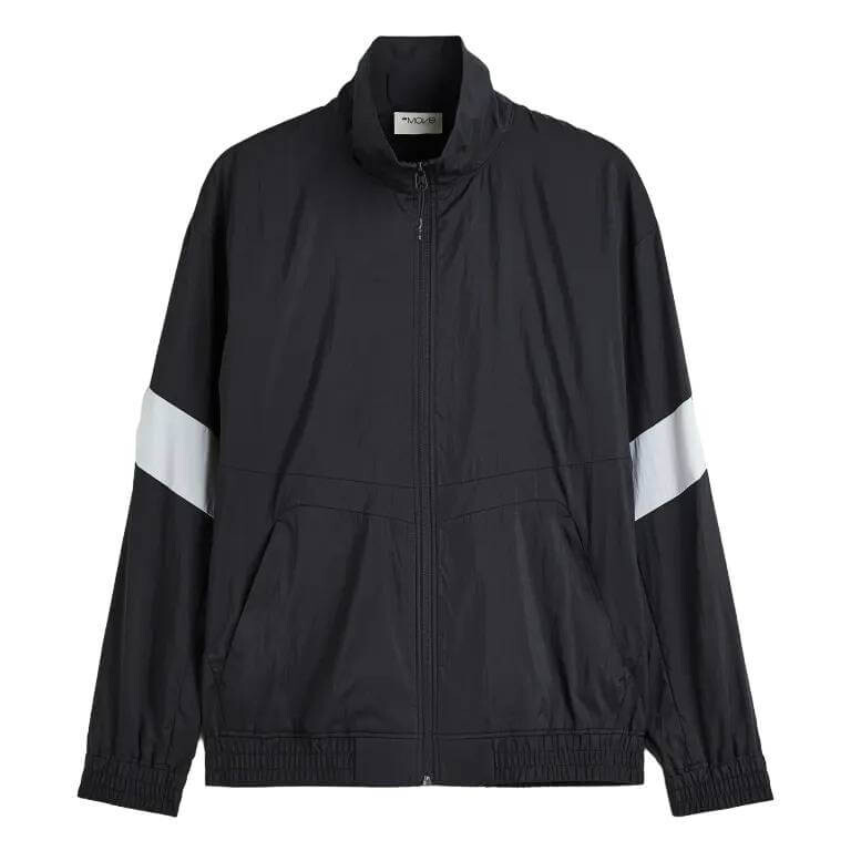 

Куртка H&M Water-Repellent Track, черный/светло-серый