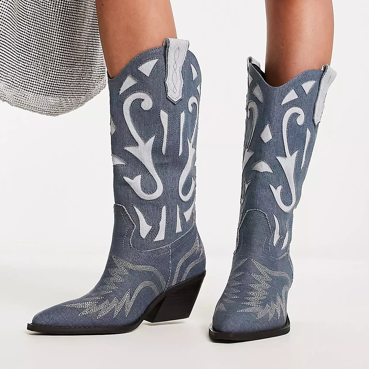 

Сапоги Asos Design Cupid Contrast Western, синий