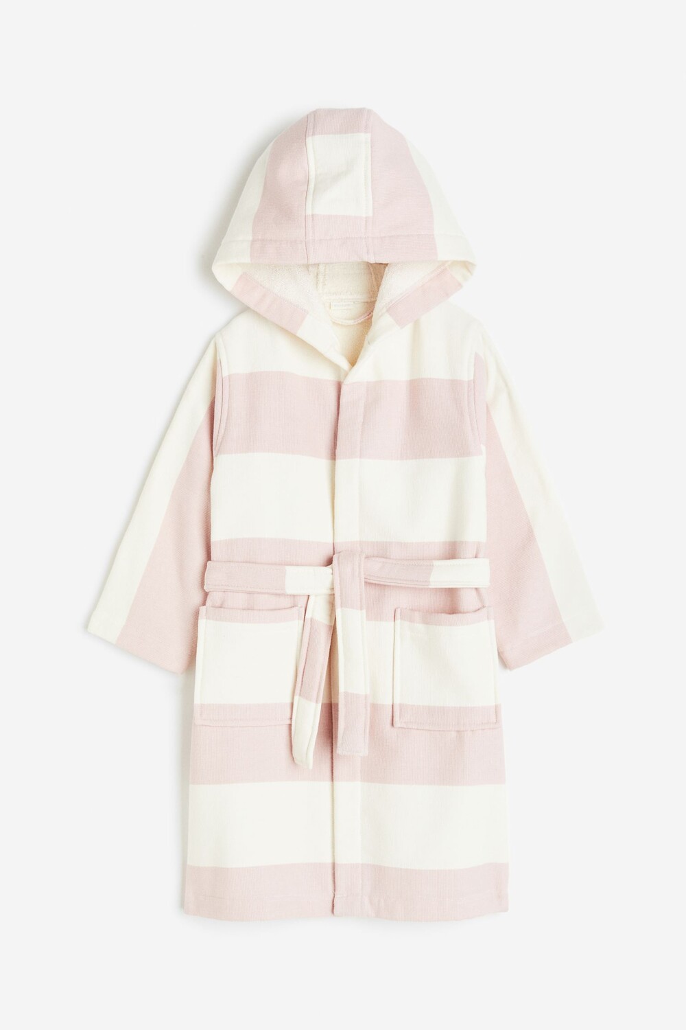 

Детский махровый халат H&M Home Striped, светло-розовый/белый