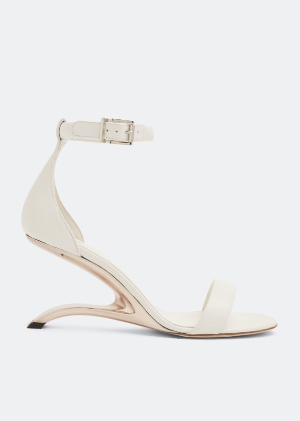 

Сандалии ALEXANDER MCQUEEN Arc leather sandals, белый