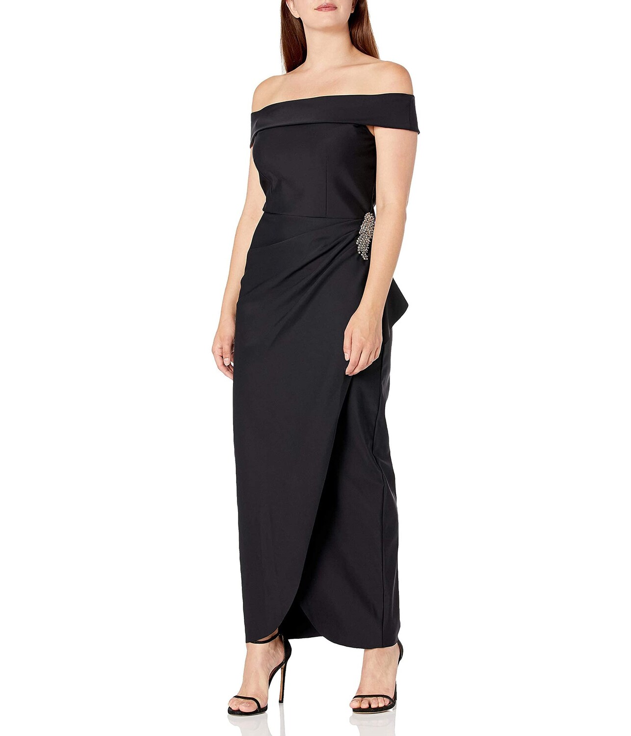 

Платье Alex Evenings, Slimming Long Side Ruched Dress with Cascade Ruffle Skirt