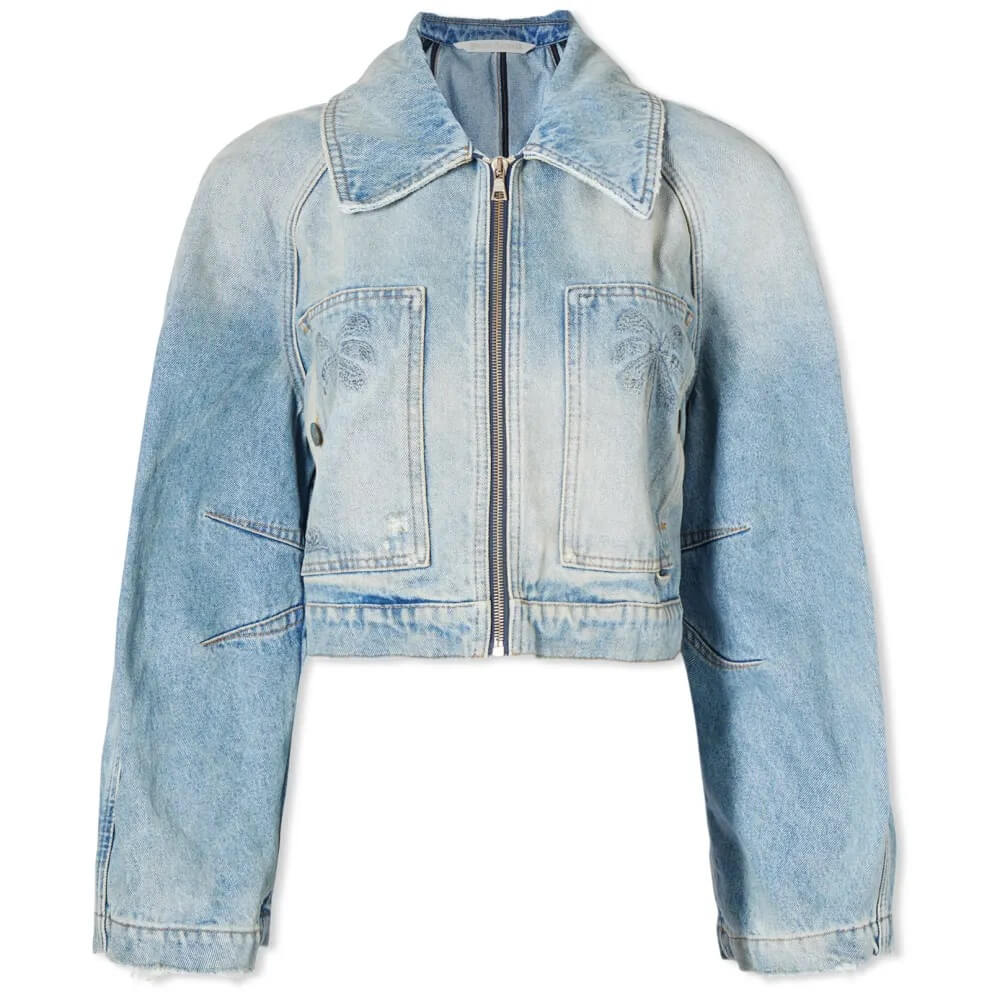 

Джинсовая куртка Palm Angels Paris Cropped, голубой, Синий