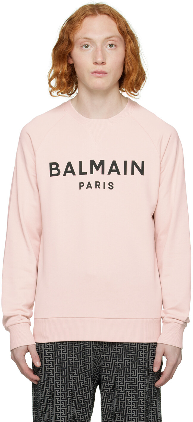 

Розовая толстовка с принтом Balmain, Розовый