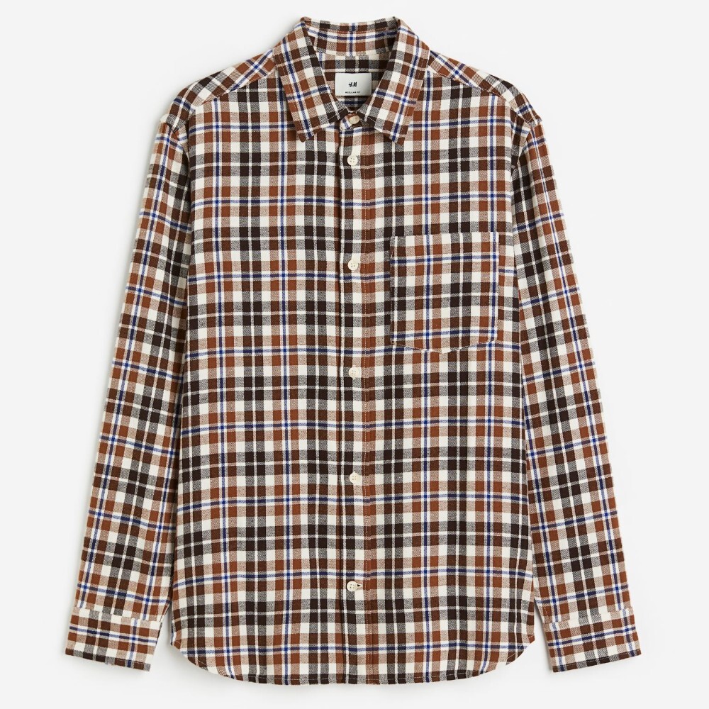 

Рубашка H&M Regular Fit Flannel, коричневый