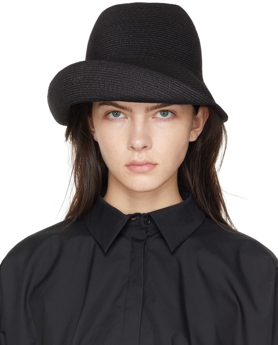 

Черная льняная шапка с косой Yohji Yamamoto