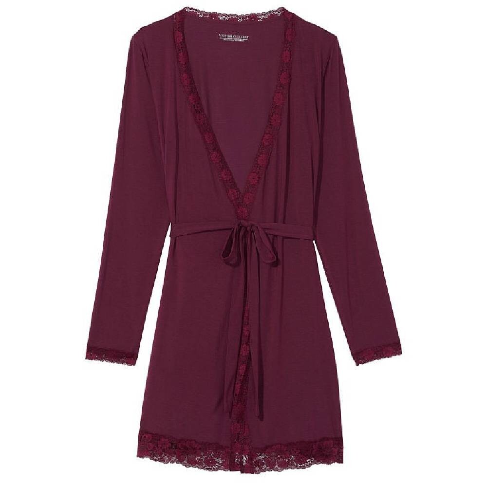 

Халат Victoria's Secret Modal Lace-Trim, бордовый