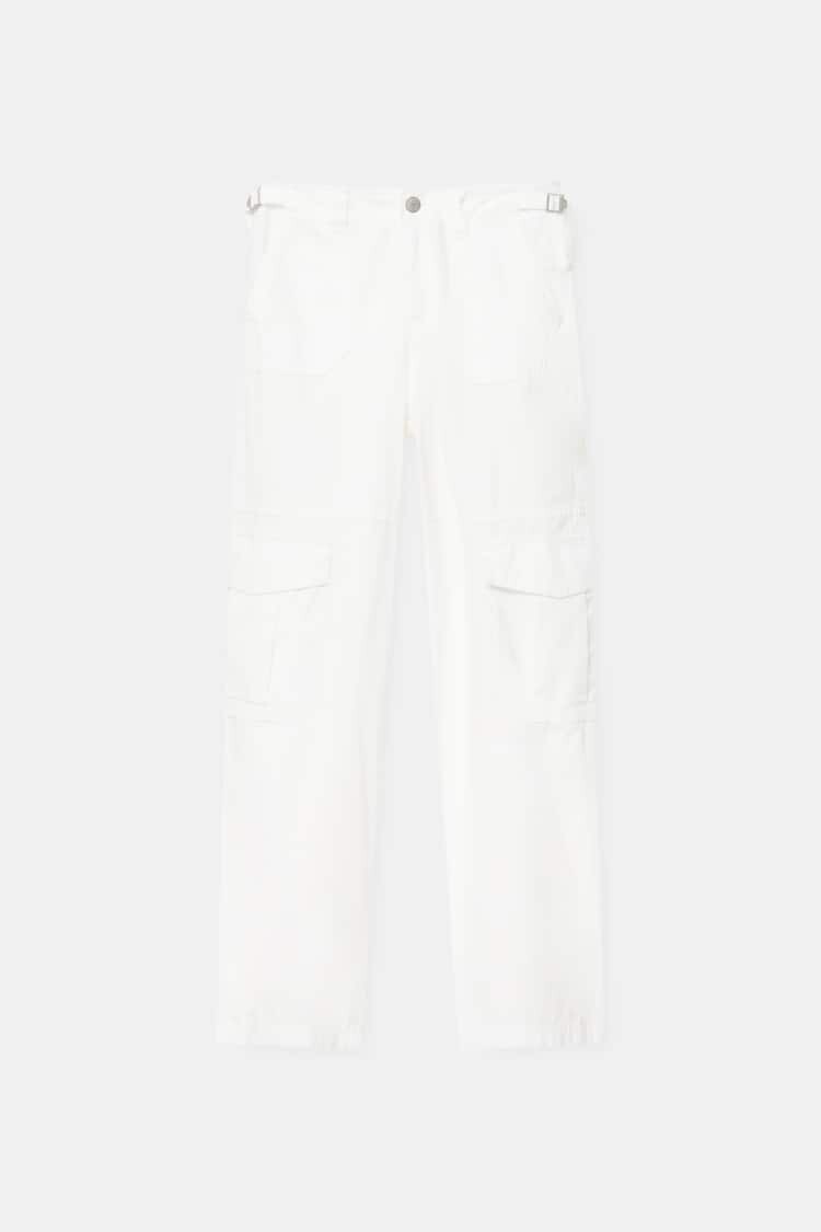 

Брюки Pull&Bear Adjustable Waist Cargo, белый