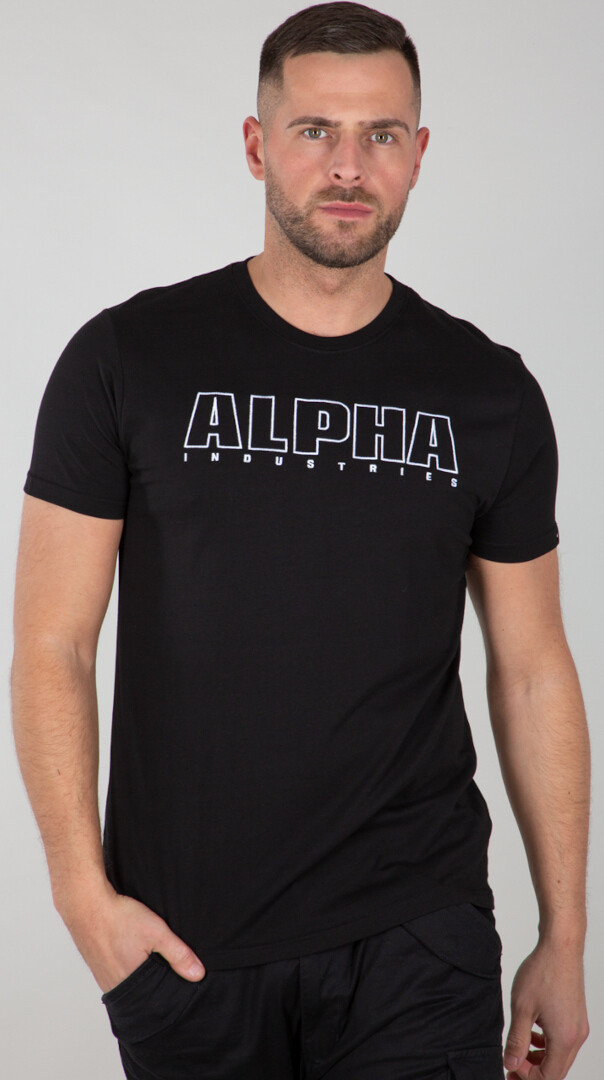 

Футболка Alpha Industries Alpha Embroidery Heavy, черный/белый